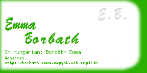 emma borbath business card